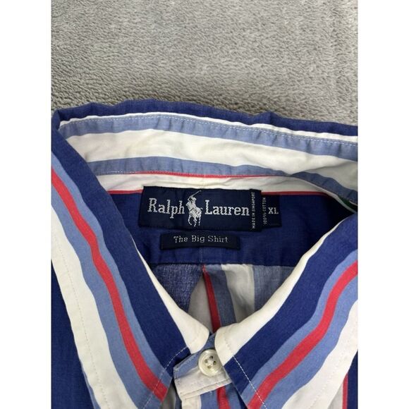 Vintage Ralph Lauren Long Sleeve Button Down Shirt Men's Size XL Blue - Picture 4 of 8